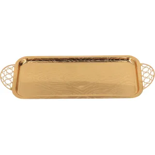 Retro-chic-serviertablett In Gold, Oval, Für Tee- Und Kaffeetassen, Obstschale, Mit Sterngriff, Für Wohnzimmer Und Zuhause