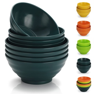 Evanda plastik müslischüssel Set mit 8er, 2 Größen 500/1000ml Unzerbrechliche wiederverwendbare leichte bowl schüssel, suppenschüssel für Allzweck, BPA-frei, Kunststoffschalen