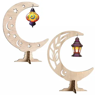 Ramadan Dekoration Holz, Eid Mubarak Dekoration, Ramadan Tischdeko | Ramadan Mubarak Dekoration, Holz Mond Sterne Ramadan Deko, Holz Anhänger Ornament Ramadan für Zuhause, Eid Mubarak Geschenke