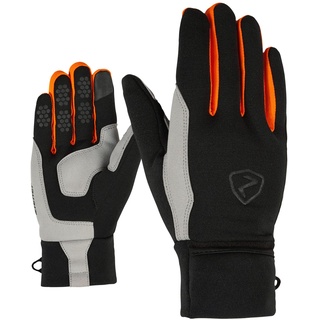Ziener Herren GAZAL Touch Ski-Tour/Outdoor/Bergsport Handschuhe | Winddicht, atmungsaktiv Polartec, Black.New orange, 6,5