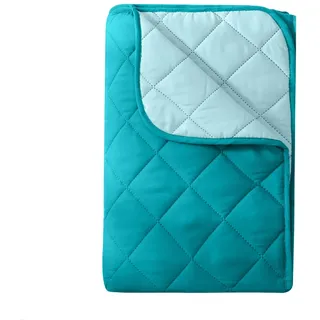 Wometo Microfaser Sommer Steppbett 155x220 türkis & helltürkis / OEKO-TEX / kochfest 95° / Leichtsteppbett für heiße Tage / ohne Bezug verwendbar