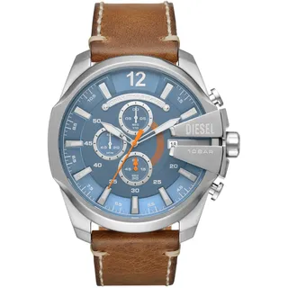 Diesel Mega Chief Series Herrenuhr, Chronographenwerk mit Lederarmband