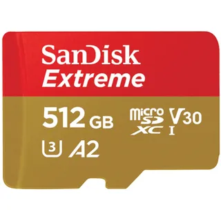 SanDisk Extreme microSDXC UHS-I U3 A2 + SD-Adapter 512 GB