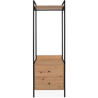 Kompaktgarderobe Dhaka Holzoptik Braun Eiche