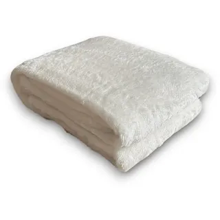 Wohndecke Teddy » Fleece Decke » XL Kuscheldecke 150 x 200 cm, VewoTex, » weiche Couchdecke weiß