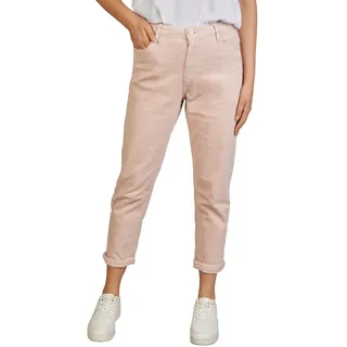 DENIMFY Cordhose Damen Mom Fit High Waist Gerades Bein Stretch DFLisa | Cord Hose Pants Reißverschluss Taschen Einfarbig Grau Rose Blau Beige Grün S M L XL XXL - M