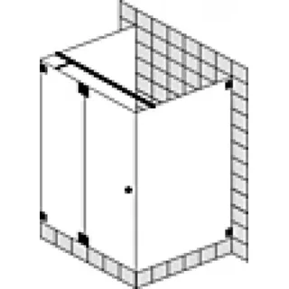 SPRINZ Omega Maßanfertigung U-Kabine mit Pendeltür o. Tür mit Seitenteil fluchtend, Maße bis: 900x900x2000mm, O11.1CH, Duschkabine: Beschlagteile: Chrom, Glasart: Kristall hell mit SpriClean