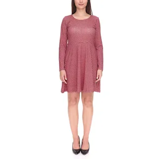Aniston CASUAL Damen Mini-Kleid stylisches Sommer-Kleid Langarm-Kleid 70060254 Rosa/Schwarz/Rot - 42