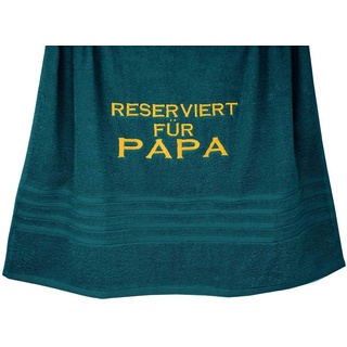 Lashuma Duschtuch Reserviert für Papa, Frottee (1-St), Robustes Frotteetuch Bestickt, Badetuch 70x140 cm grün