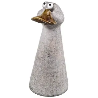 Kaufhaus le petit Tierfigur Gartenstecker Zaunhocker Ente Gans Garten Deko Skulptur Figur Objekt, Dekofigur Dekoskulptur Dekoobjekt Zaunsitzer aus Keramik