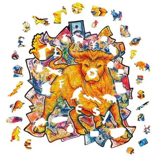 Unidragon Puzzle Unidragon Erfolgreicher Bulle Holzpuzzle, 211 Puzzleteile beige 25.00 cm