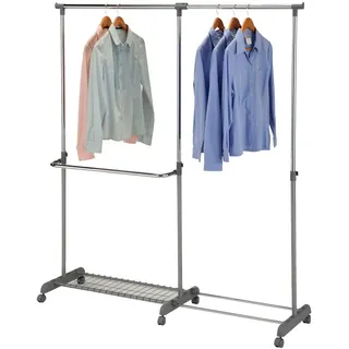 Idimex Garderobenwagen, Silber, Metall, Vintage, 169x160x42 cm, Garderobe, Garderobenständer