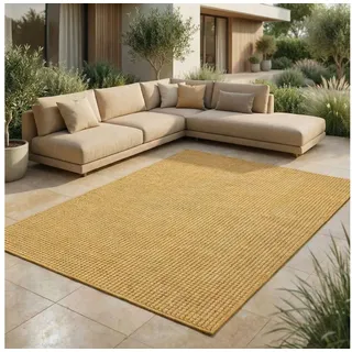 Jimri Outdoorteppich Key West, Rechteckig, Outdoor Teppich Balkonteppich Terassenteppich gelb Rechteckig | 120 cm x 160 cm