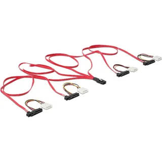 DeLock Festplatten Anschlusskabel [1x Mini SAS-Stecker SFF-8087 - 4x SAS-Buchse SFF-8482 Molex 4pol Stecker] 1.00m