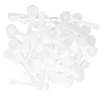 50 Stück Teelöffel-Messlöffel, 5 ml Kaffeelöffel, Löffel mit langem Griff, Medizinlöffel, Zuckerlöffel, wiederverwendbare Kunststoff-Teelöffel für den Hausgarten