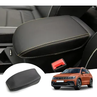 GAFAT Kompatibel mit Mittelarmlehne Abdeckung für Tiguan 2/Seat Tarraco 2019-2022 2023, Neu Taos 2021 2023/T*igua-n 2 2016-2023 Mittelkonsole Armlehne Schutz Leder Polster (Beige)