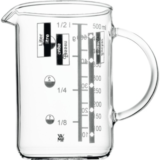 WMF Messbecher 0,5l Skalierung 4 Maßeinheiten Gourmet hitzebeständiges Glas, Messbecher, Transparent