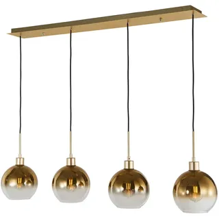 Dieter Knoll Hängeleuchte Gold, Gold, Metall, Glas, Uni,Uni, rechteckig,rechteckig, 20x150x122 cm, RoHS, CE, Lampen & Leuchten, Innenbeleuchtung, Hängelampen, Pendelleuchten