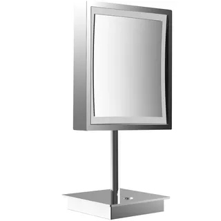 Frasco LED-Standspiegel eckig 20,3 x 20,3 cm mit Spiralkabel, Kosmetikspiegel, 8331 711 00, chrom