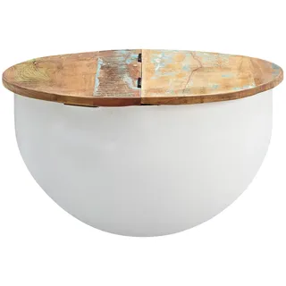 KADIMA DESIGN Couchtisch Mango Weiß 60 x 34 x 60 cm