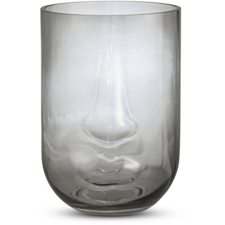 Vase Gesicht 20 cm Glas Grau S (Small)