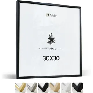 Heimlich Fotorahmen aus Aluminium – 30 x 30 cm, Schwarz | Heimlich® – Robuste, Mittelgroße, Quadratische Bilderrahmen Aus Metall – Nur Zur Wandmontage