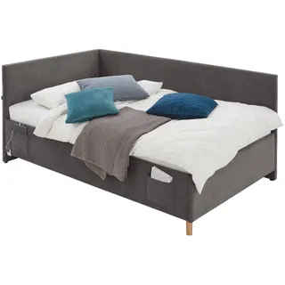 Meise Möbel Polsterbett Cool 120 x 200 cm anthrazit inkl. Rückenelement ohne Lattenrost