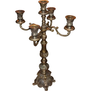 Casa Padrino Luxus Kerzenständer Antik Messing Vintage Look H 92 cm, B 56 cm - Kerzenhalter