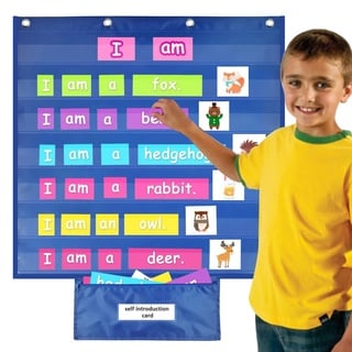 MSLing 2 Pcs Kalender-Taschendiagramm - 7+1 Pocket Visual Schedule Chart - Blaue hängende Taschentabelle für Klassenzimmer, Homeschool-Lehrbedarf, Taschenkalender für das Klassenzimmer