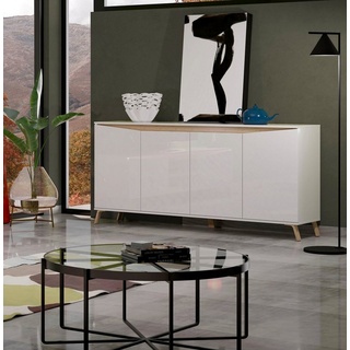 INOSIGN Sideboard »ALADINO«, Breite 184 cm, komplett Hochglanz, ohne Beleuchtung weiß