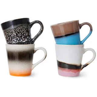 HKliving - 70's Espressotasse, 80 ml, funky (4er-Set)