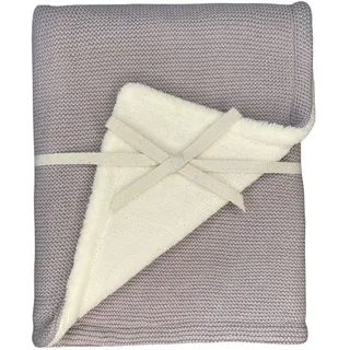 DIKOS Babydecke Winter aus 100% Bio-Baumwolle & weichem Fleece (Oeko-TEX) | Warme Winter Babydecke für Neugeborene – außen Bio-Baumwolle, innen weiches Fleece – Kuscheldecke & Kinderwagendecke (Grau)