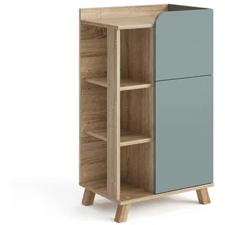 Vicco Unterschrank Karen, Sonoma/Blau-Grau, 50 x 90 cm mit Tür und Schublade