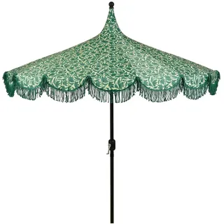 MICA Decoration Kelly Sonnenschirm mit Tragetasche - Stockschirm 238 x Ø235 cm - Garten oder Balkon Sonnenschutz - Polyester, Stahl - Dunkelgrün