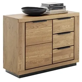 Kommode >GRENO< Fronten in Wildeiche massiv geölt, zeitlose Optik, in den Maßen ca. 107 x 80 x 40 cm (B/H/T) - mit optimalen Stauraum für Ihr Zuhause - Kommode Sideboard Kastenmöbel Stauraumschrank