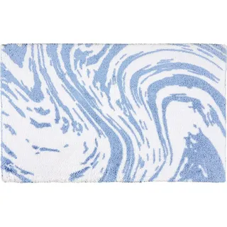 Egeria Marble Titanium Badematte 60x100 cm, Blau, Weiches Badmatte, Badteppich rutschfest Waschbar, saugfähiges, langlebiges Badezimmerteppich für Komfort und Stil