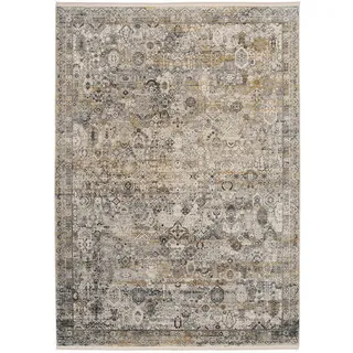 Dieter Knoll Webteppich Toulon, Grau, Gold, Textil, rechteckig, 200x290 cm, Care & Fair, für Fußbodenheizung geeignet, in verschiedenen Größen erhältlich, Teppiche & Böden, Teppiche, Webteppiche