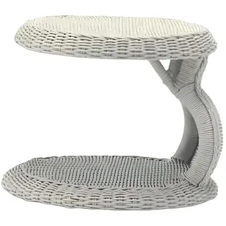 Xlmoebel Couchtisch Runder grauer Rattan-Tisch für elegante Terrassengestaltung (Couchtisch), Hergestellt in Europa grau