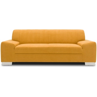 DOMO. Collection Sofa Alisson, 3er Couch, 3-Sitzer, 3er Garnitur, 199x83x75 cm, Polstergarnitur in gelb