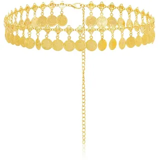SCJJZ Körperketten,Retro-Taillenkette mit Quaste, modisch, lässig, Bauchtanz-Taillenzubehör, Strand-Körperkette (85 cm)