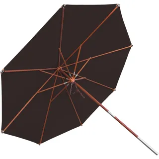 anndora® Sonnenschirm rund Ø 3,5m 350cm Holzschirm Gartenschirm Markt Winddach