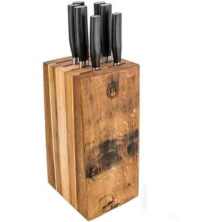 Exklusiver Kai Tim Mälzer KAMAGATA Messerblock | handgefertigter Messerblock (Eiche) | bestückt mit 7 ultrascharfen japanischen Küchenmesser | VK: 749,- €