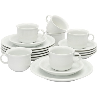 Porzellan-Kaffee-Set "Trend Weiß", 18-teilig