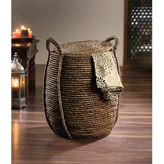 Wäschekorb "Oriental Heat", geflochten aus Seegras, Bambus und Wasserhyazinthe, Wäschesammler