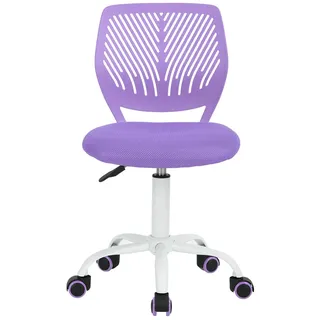 Homy Casa Schreibtischstuhl Verstellbarer drehbarer Bürostuhl Stoffsitz Ergonomischer Arbeitsstuhl ohne Armlehne Lila