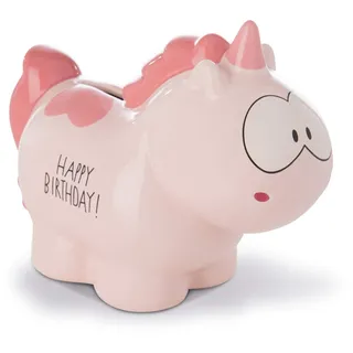 Nici Spardose Einhorn Merry Heart Happy Birthday, 7,5 x 12 x 16,5 cm