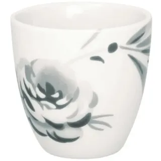 GreenGate - Mini Latte Cup, Kaffeebecher, Becher - Aslaug - Keramik - Farbe: white/weiß - (ØxH) 7 x 6,5 cm