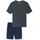 Pyjama Casual Essentials Blau/Grau/Schwarz XXL