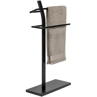 ELUNO Stand-Handtuchhalter Metall Schwarz