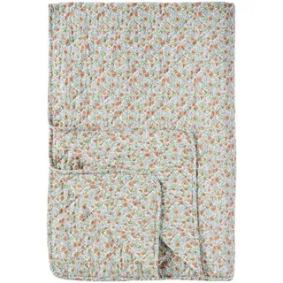 Wohndecke Ib Laursen Quilt Decke Tagesdecke Hellblau Rost Gemustert, Ib Laursen